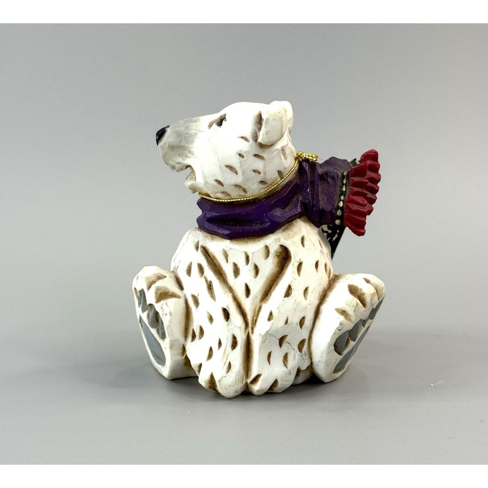 David Frykman Collection Christmas Polar Bear Sitting Purple Scarf DF1144